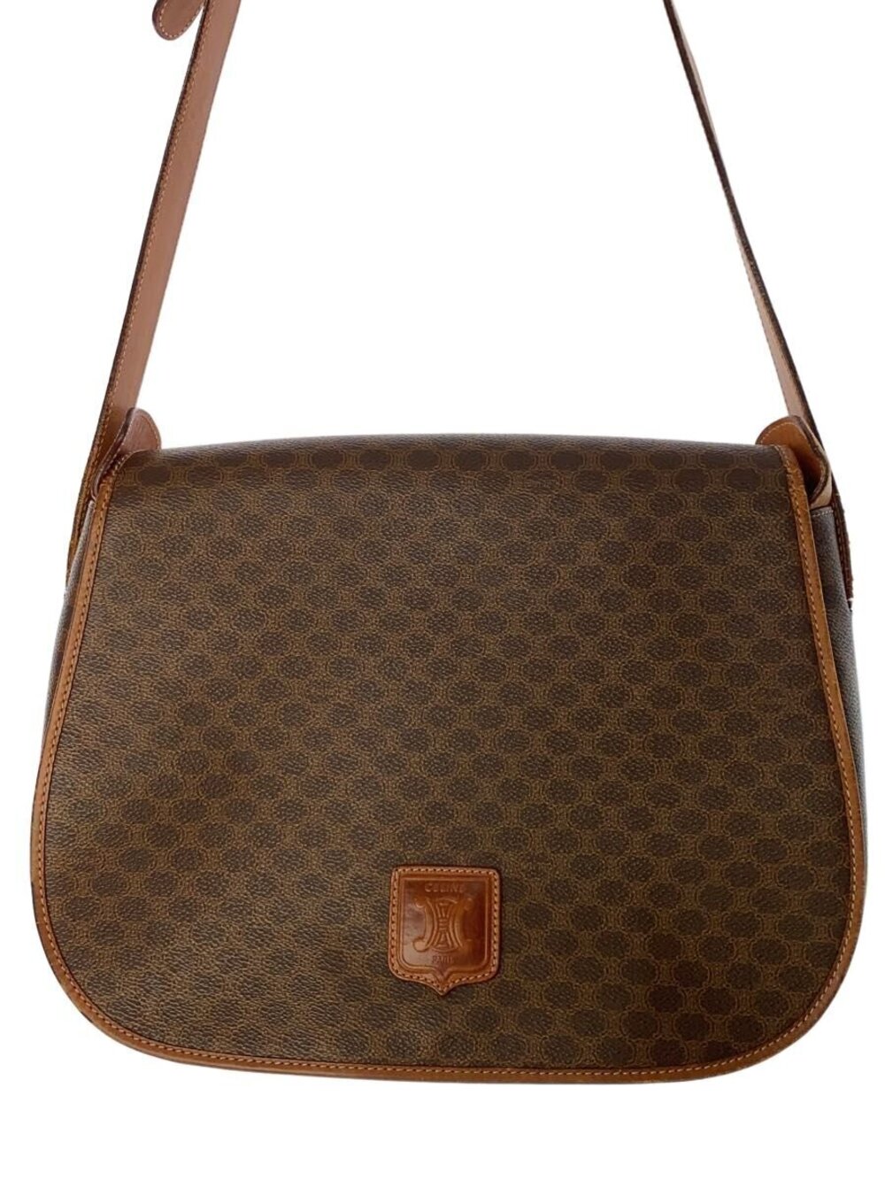 Celine Shoulder Bag Macadam Brown All over Crossbody